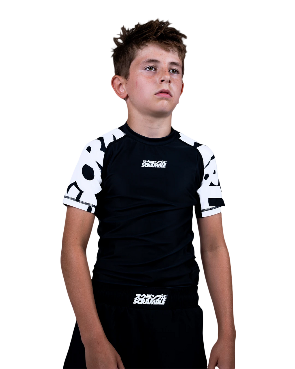 SCRAMBLE Baka Rashguard "KIDS" [Black]