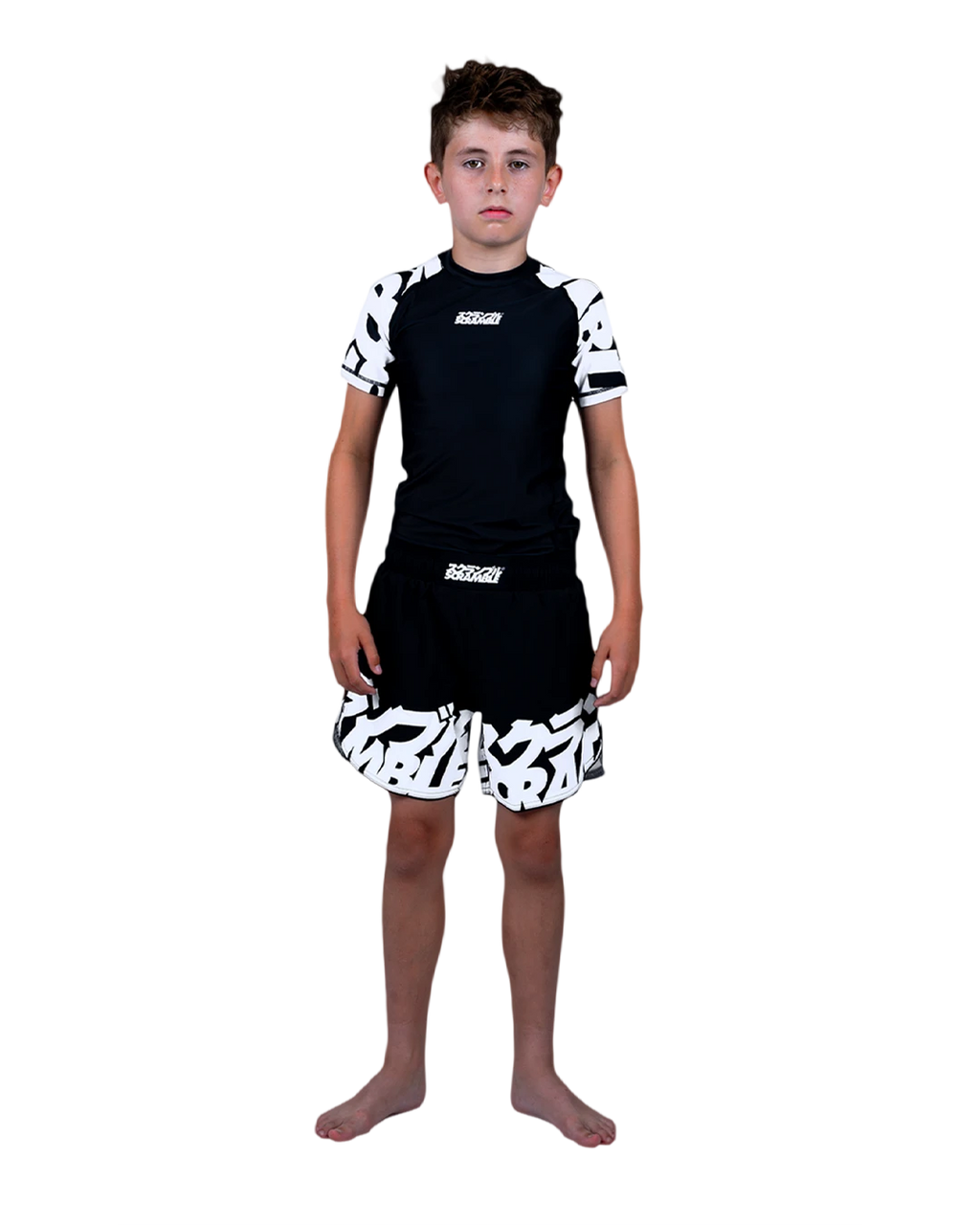 SCRAMBLE Baka Rashguard "KIDS" [Black]