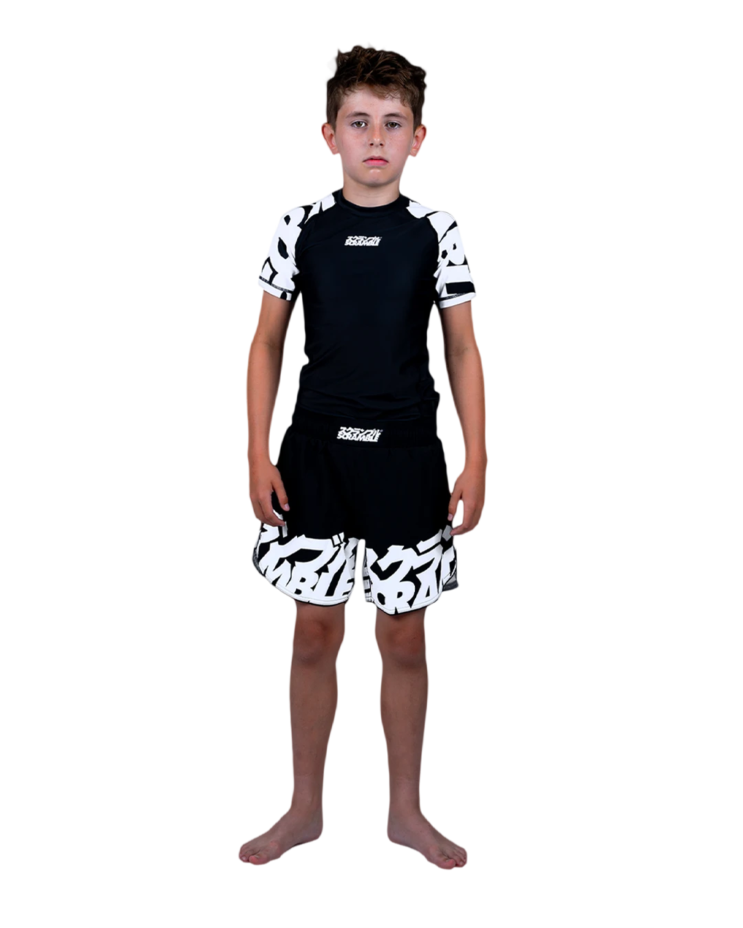 SCRAMBLE Baka Rashguard "KIDS" [Black]