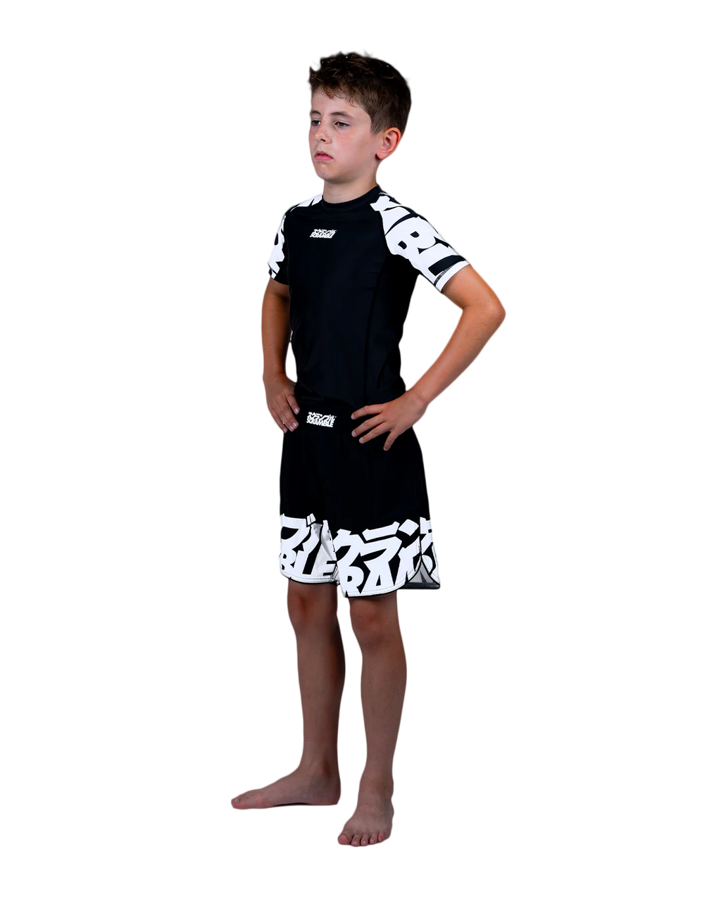 SCRAMBLE Baka Rashguard "KIDS" [Black]