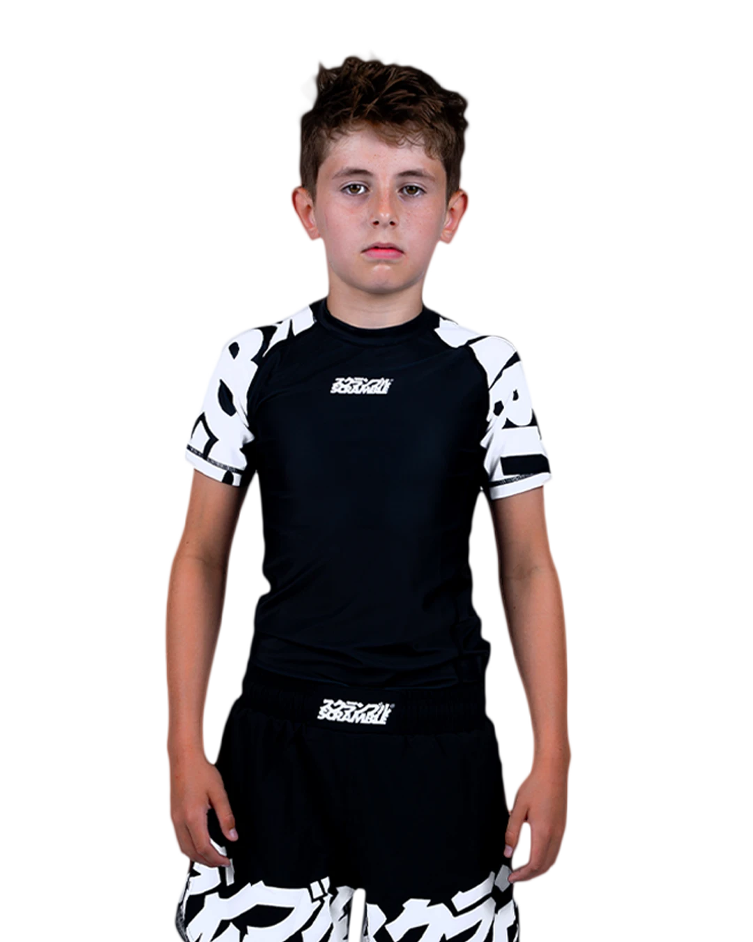 SCRAMBLE Baka Rashguard "KIDS" [Black]