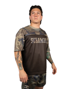 SCRAMBLE Mesh Hybrid Grappling Top – Woodland Camo