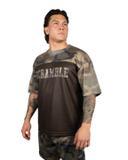 SCRAMBLE Mesh Hybrid Grappling Top – Woodland Camo