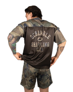 SCRAMBLE Mesh Hybrid Grappling Top – Woodland Camo