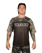 SCRAMBLE Mesh Hybrid Grappling Top – Woodland Camo