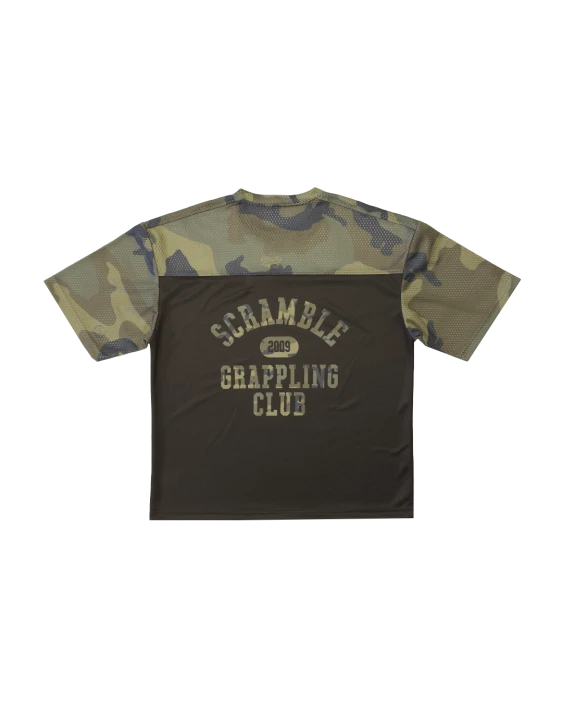 SCRAMBLE Mesh Hybrid Grappling Top – Woodland Camo