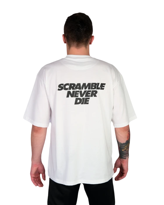 SCRAMBLE Never Die T-Shirt – White
